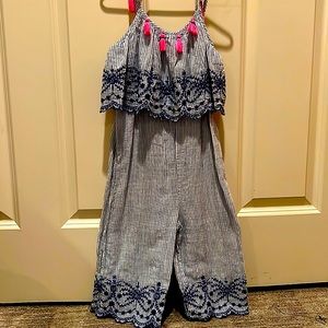 EGG Blue & White Romper- Size 8